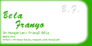bela franyo business card