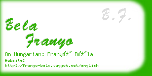 bela franyo business card